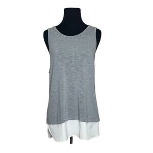 J. Crew gray off white layered sleeveless top size Medium